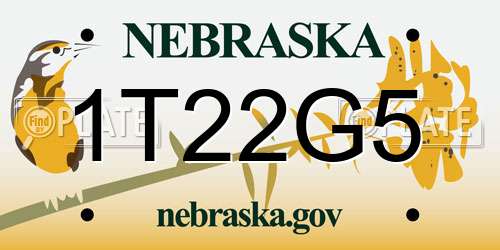 1T22G5 Nebraska License Plate