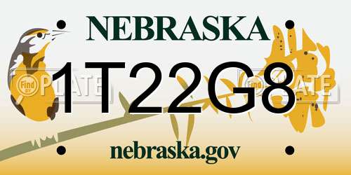 1T22G8 Nebraska License Plate