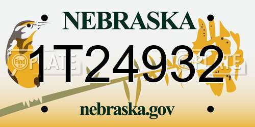 1T24932 Nebraska License Plate