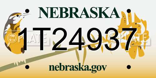 1T24937 Nebraska License Plate