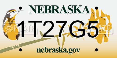 1T27G5 Nebraska License Plate