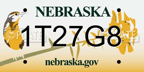 1T27G8 Nebraska License Plate