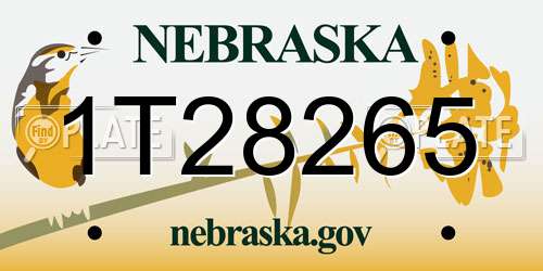 1T28265 Nebraska License Plate