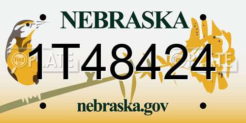 1T48424 Nebraska License Plate