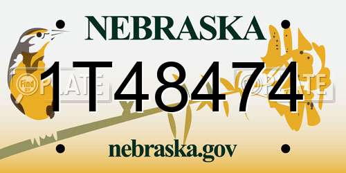1T48474 Nebraska License Plate