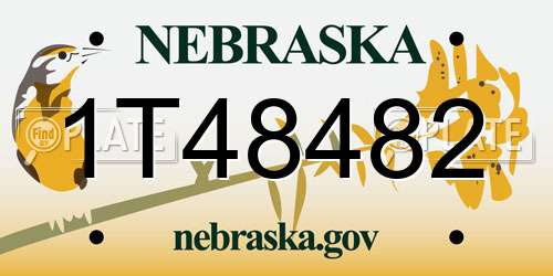 1T48482 Nebraska License Plate