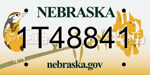 1T48841 Nebraska License Plate