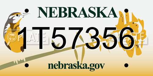 1T57356 Nebraska License Plate