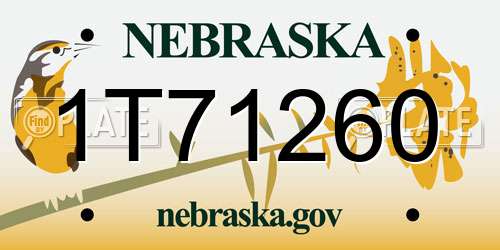 1T71260 Nebraska License Plate