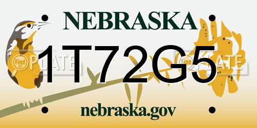 1T72G5 Nebraska License Plate