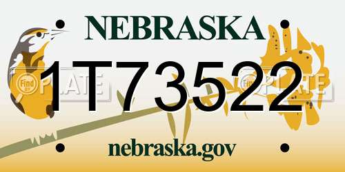 1T73522 Nebraska License Plate
