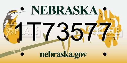 1T73577 Nebraska License Plate