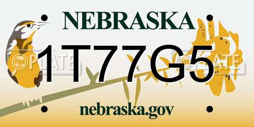 1T77G5 Nebraska License Plate