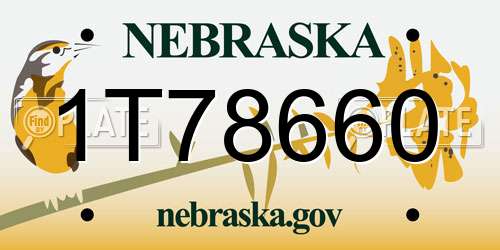 1T78660 Nebraska License Plate