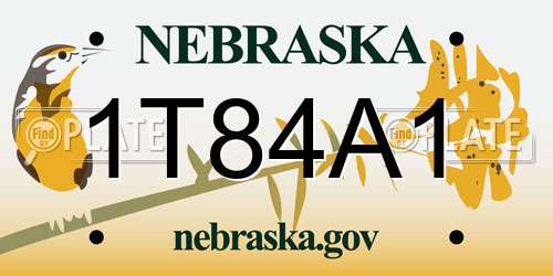 1T84A1 Nebraska License Plate