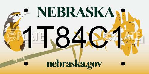 1T84C1 Nebraska License Plate