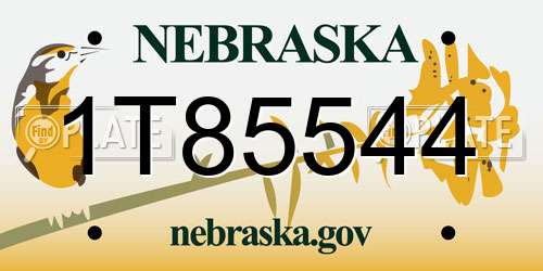 1T85544 Nebraska License Plate