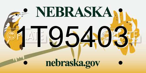 1T95403 Nebraska License Plate