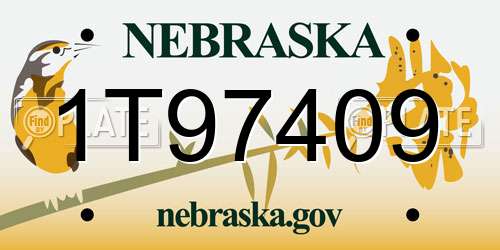 1T97409 Nebraska License Plate