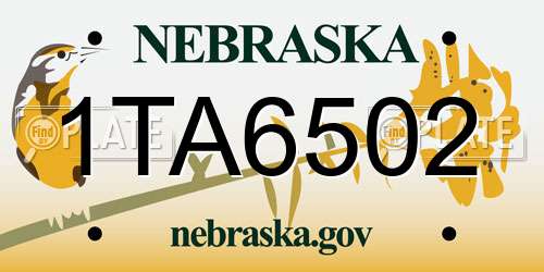 1TA6502 Nebraska License Plate