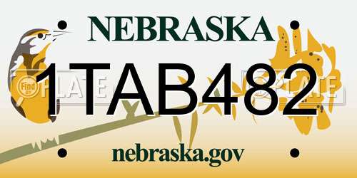 1TAB482 Nebraska License Plate