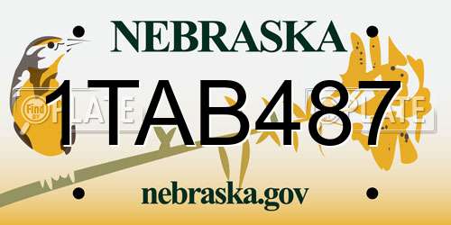 1TAB487 Nebraska License Plate