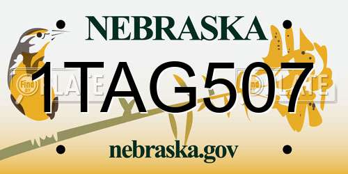 1TAG507 Nebraska License Plate
