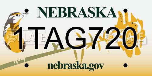 1TAG720 Nebraska License Plate