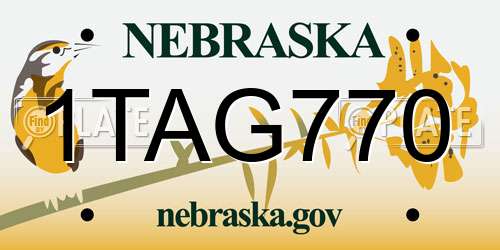 1TAG770 Nebraska License Plate