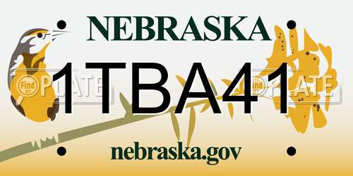 1TBA41 Nebraska License Plate
