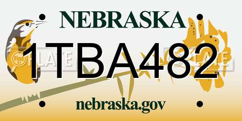 1TBA482 Nebraska License Plate