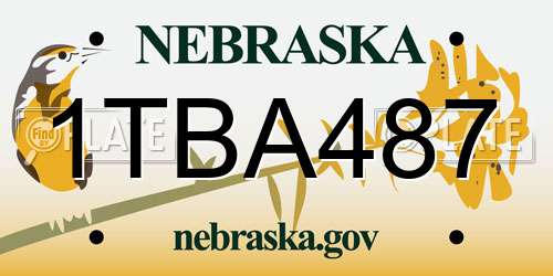 1TBA487 Nebraska License Plate