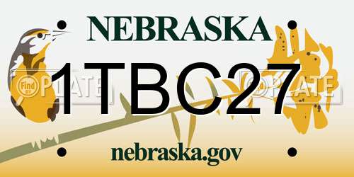 1TBC27 Nebraska License Plate