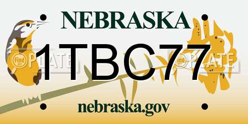 1TBC77 Nebraska License Plate
