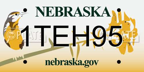 1TEH95 Nebraska License Plate
