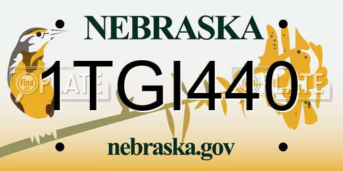 1TGI440 Nebraska License Plate
