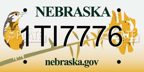 1TI7776 Nebraska License Plate