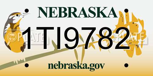 1TI9782 Nebraska License Plate