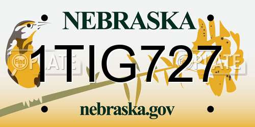 1TIG727 Nebraska License Plate