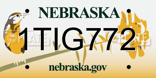 1TIG772 Nebraska License Plate