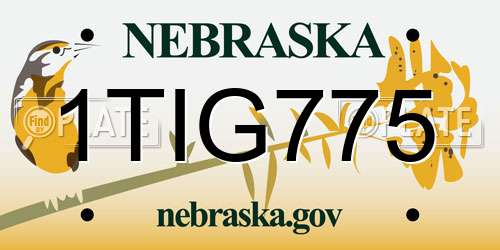 1TIG775 Nebraska License Plate