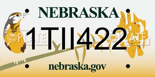 1TII422 Nebraska License Plate