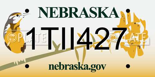 1TII427 Nebraska License Plate