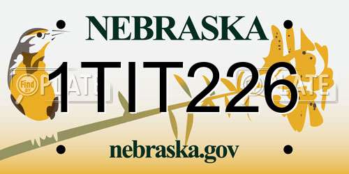 1TIT226 Nebraska License Plate