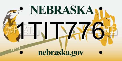 1TIT776 Nebraska License Plate