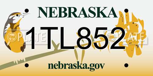1TL852 Nebraska License Plate