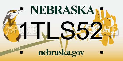 1TLS52 Nebraska License Plate