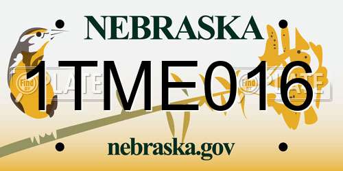 1TME016 Nebraska License Plate