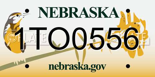 1TO0556 Nebraska License Plate