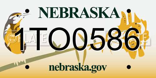 1TO0586 Nebraska License Plate